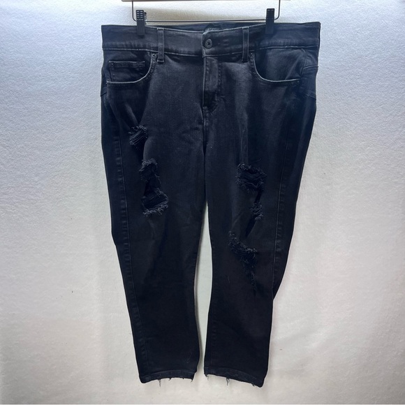 torrid Denim - Torrid Distressed Bombshell Skinny Crop Jeans Womens 16 Black Denim Stretch 2872